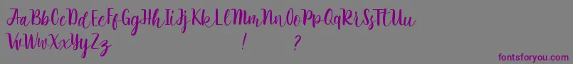 Rathyland-Schriftart – Violette Schriften auf grauem Hintergrund