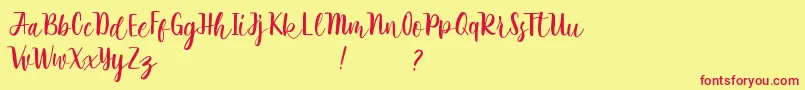 Rathyland Font – Red Fonts on Yellow Background
