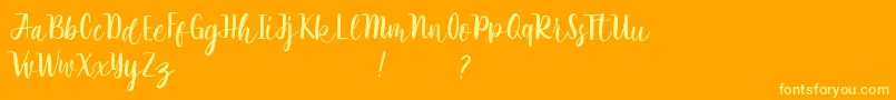 フォントRathyland – オレンジの背景に黄色の文字