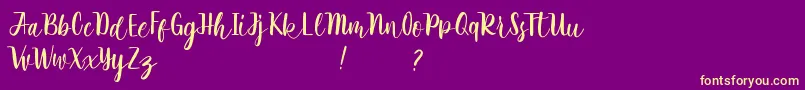 Rathyland Font – Yellow Fonts on Purple Background