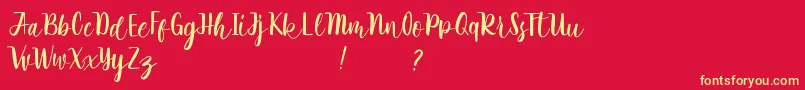 Rathyland Font – Yellow Fonts on Red Background