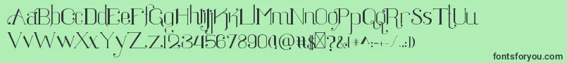 Ratigk-Schriftart – Schwarze Schriften auf grünem Hintergrund