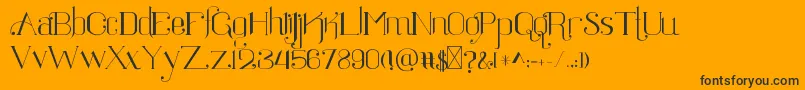 Ratigk-fontti – mustat fontit oranssilla taustalla