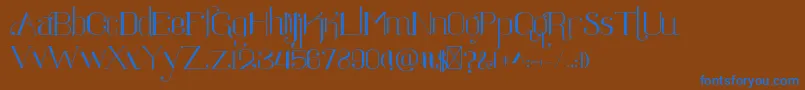 フォントRatigk – 茶色の背景に青い文字