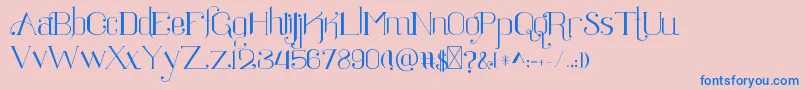 フォントRatigk – ピンクの背景に青い文字