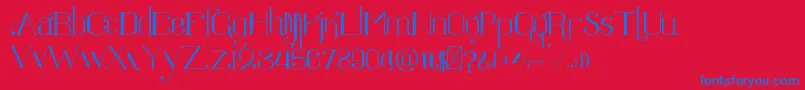 Ratigk-Schriftart – Blaue Schriften auf rotem Hintergrund