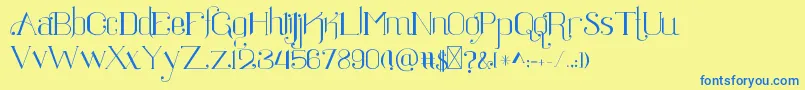 Ratigk Font – Blue Fonts on Yellow Background
