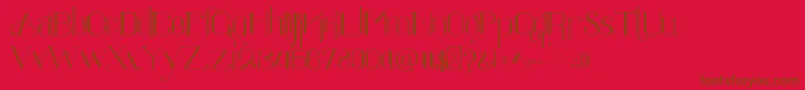 フォントRatigk – 赤い背景に茶色の文字