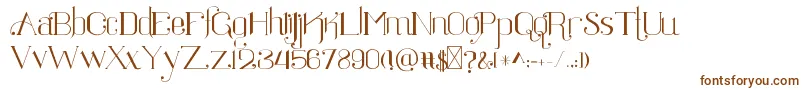 Ratigk-Schriftart – Braune Schriften auf weißem Hintergrund