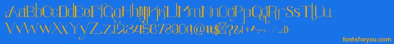 Ratigk Font – Orange Fonts on Blue Background