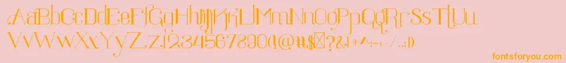 Ratigk-Schriftart – Orangefarbene Schriften auf rosa Hintergrund