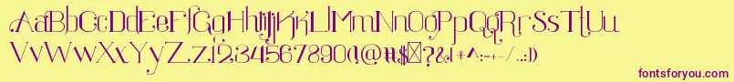 Ratigk Font – Purple Fonts on Yellow Background