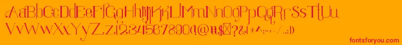 フォントRatigk – オレンジの背景に赤い文字