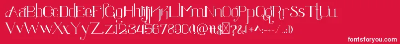 Ratigk-Schriftart – Weiße Schriften auf rotem Hintergrund
