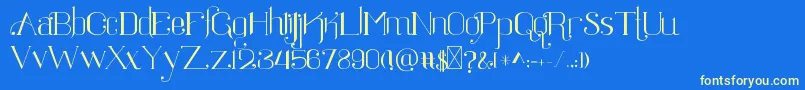 Ratigk Font – Yellow Fonts on Blue Background