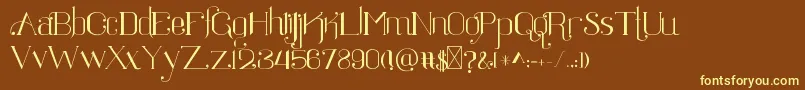 Ratigk-fontti – keltaiset fontit ruskealla taustalla