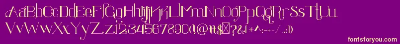 Ratigk Font – Yellow Fonts on Purple Background