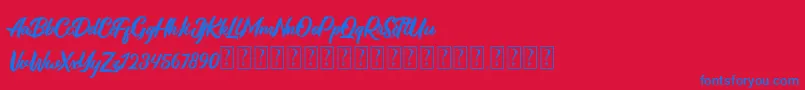 Rationale demo Font – Blue Fonts on Red Background