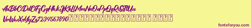 Rationale demo Font – Purple Fonts on Yellow Background