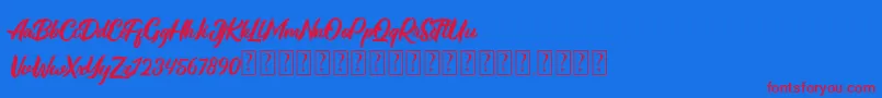 Rationale demo Font – Red Fonts on Blue Background