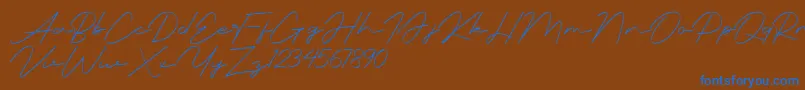 rationale Font – Blue Fonts on Brown Background
