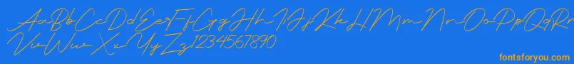 rationale Font – Orange Fonts on Blue Background