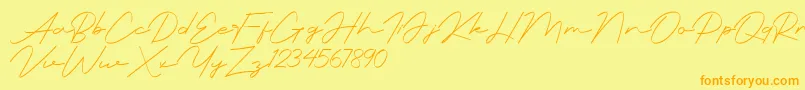 rationale Font – Orange Fonts on Yellow Background