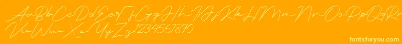 rationale Font – Yellow Fonts on Orange Background