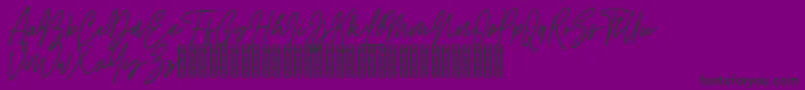 Rattem Hullax Demo-Schriftart – Schwarze Schriften auf violettem Hintergrund