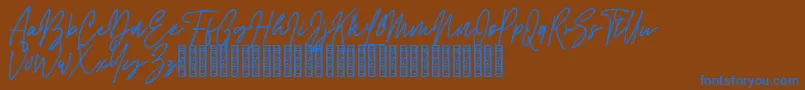 Rattem Hullax Demo Font – Blue Fonts on Brown Background