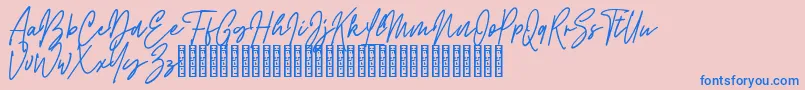 Rattem Hullax Demo Font – Blue Fonts on Pink Background