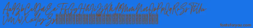 Rattem Hullax Demo Font – Brown Fonts on Blue Background