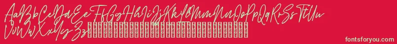 Rattem Hullax Demo Font – Green Fonts on Red Background