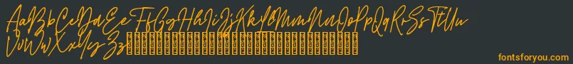 Rattem Hullax Demo-Schriftart – Orangefarbene Schriften auf schwarzem Hintergrund