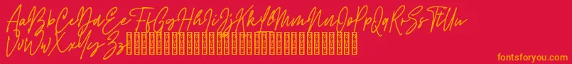 Rattem Hullax Demo Font – Orange Fonts on Red Background