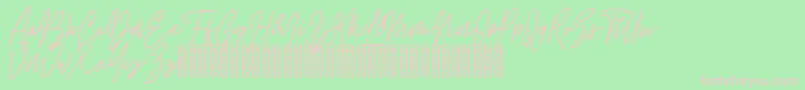 Rattem Hullax Demo-fontti – vaaleanpunaiset fontit vihreällä taustalla