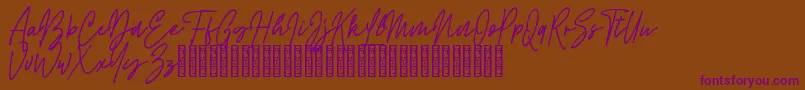 Rattem Hullax Demo-Schriftart – Violette Schriften auf braunem Hintergrund