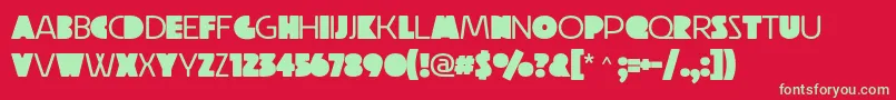 Raubam Regular Font – Green Fonts on Red Background