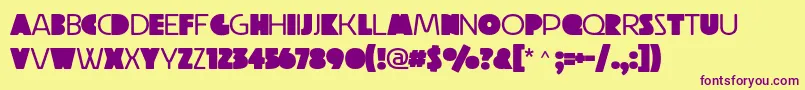 Raubam Regular Font – Purple Fonts on Yellow Background