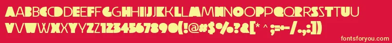 Raubam Regular Font – Yellow Fonts on Red Background