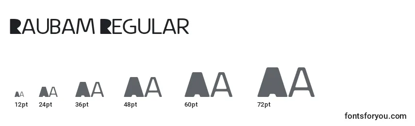Raubam Regular Font Sizes