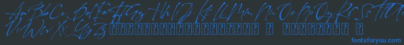 Raullina  Aguste Font – Blue Fonts on Black Background