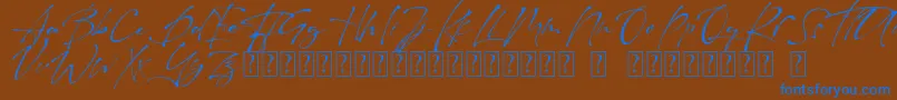 Więcej informacji o czcionce Raullina  Aguste Czcionka Raullina  Aguste – niebieskie czcionki na brązowym tle