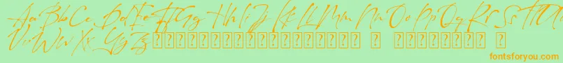 Czcionka Raullina  Aguste – pomarańczowe czcionki na zielonym tle