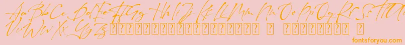 Raullina  Aguste Font – Orange Fonts on Pink Background