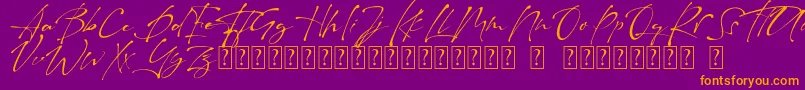 Raullina  Aguste Font – Orange Fonts on Purple Background