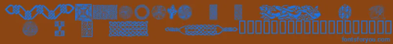 CelticPatterns Font – Blue Fonts on Brown Background