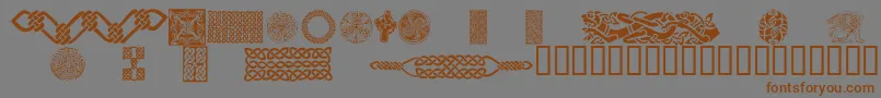 Fonte CelticPatterns – fontes marrons em um fundo cinza