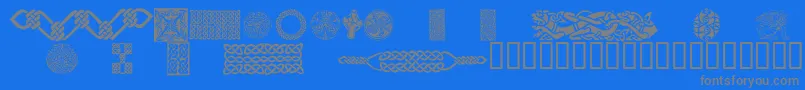 CelticPatterns-Schriftart – Graue Schriften auf blauem Hintergrund