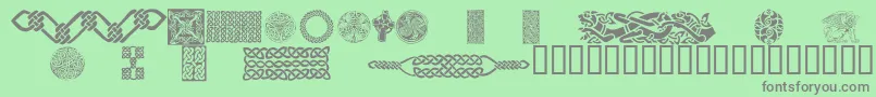 CelticPatterns Font – Gray Fonts on Green Background